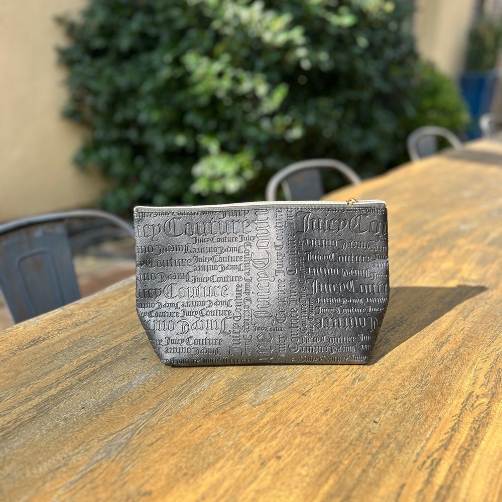 Juicy Couture Black Toiletry Bag with Textured Surface and Structured Shape